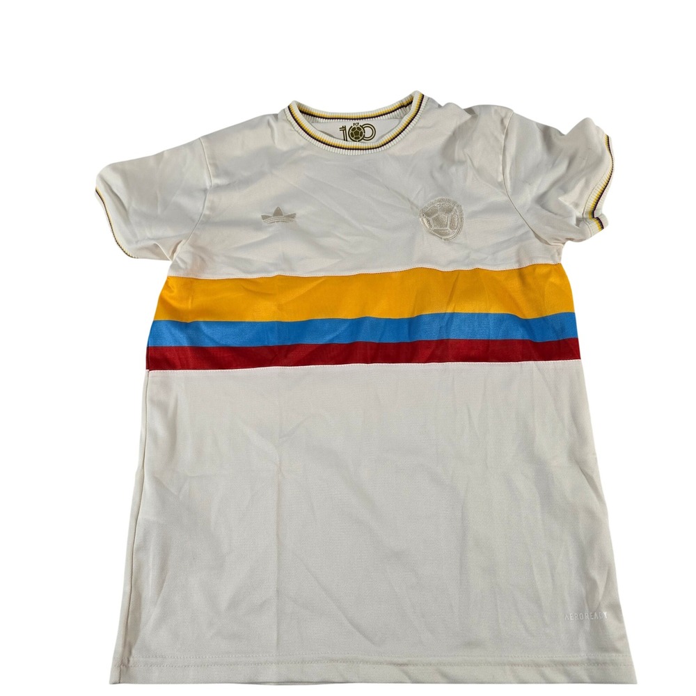 Adidas Colombia FCF 100th Anniversary Centenary Jersey Cream Mens 28 Slim Fit